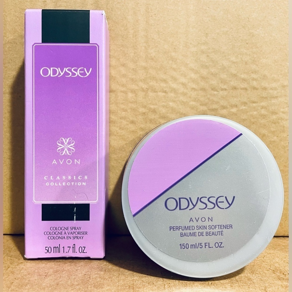🌺 ODYSSEY 2 PIECE LOT Fragrance and Perfume Skin Softener Avon New Gift Sexy
